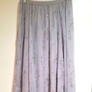 Coldwater Creek Sparkly Gray Maxi Skirt size M